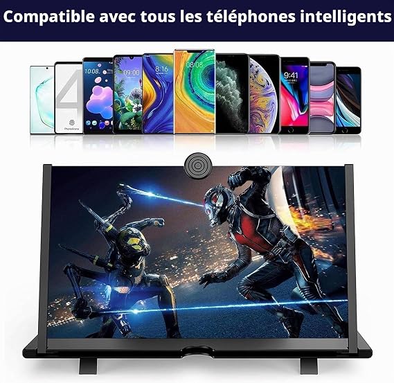 Loupe Vidéo 3D 16 Pouces – Ultra HD– Amplificateur d'écran Smartphone